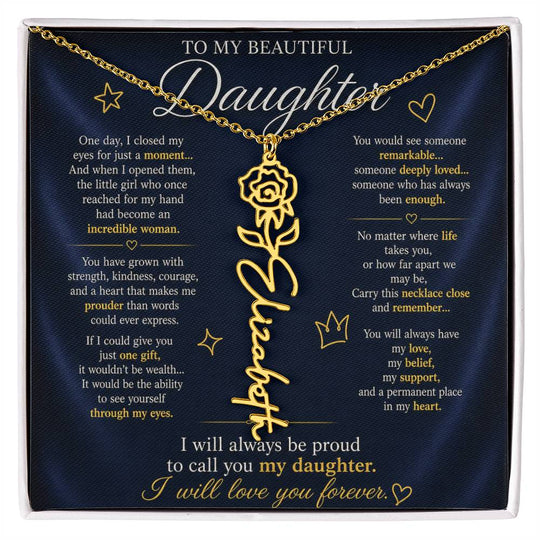 Daughter Flower Name Necklace