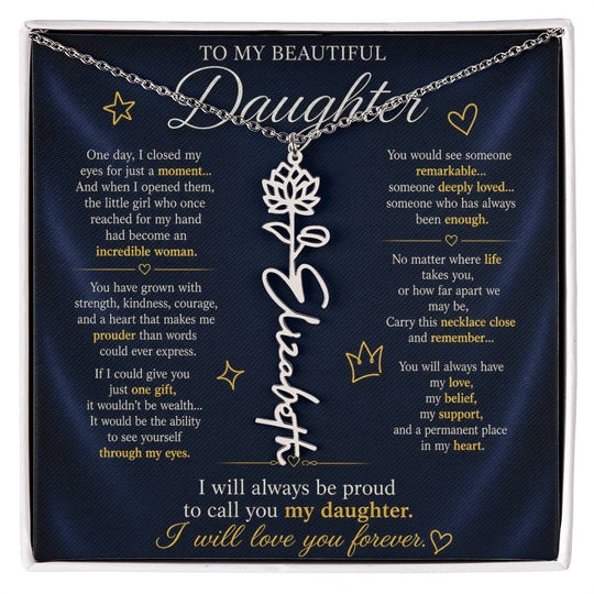 Daughter Flower Name Necklace