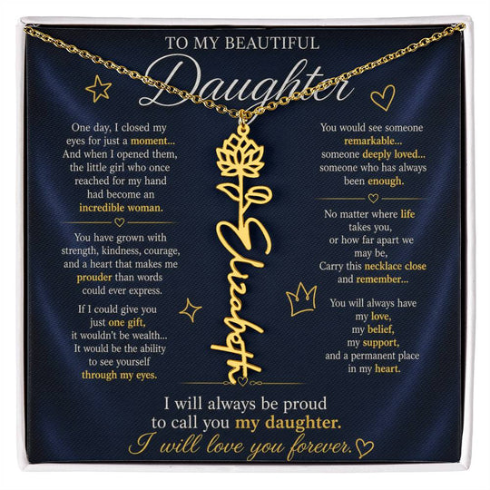 Daughter Flower Name Necklace