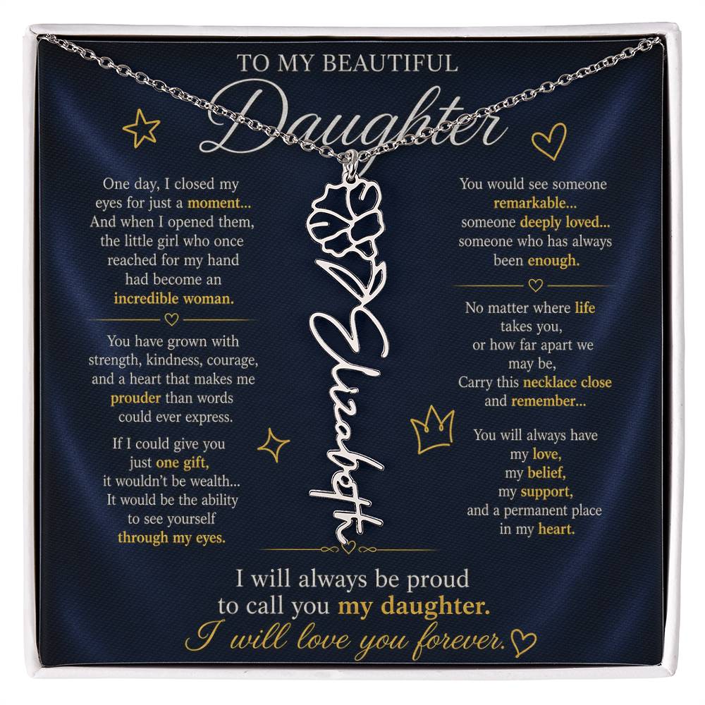 Daughter Flower Name Necklace