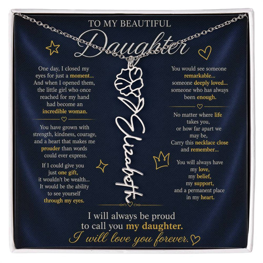 Daughter Flower Name Necklace
