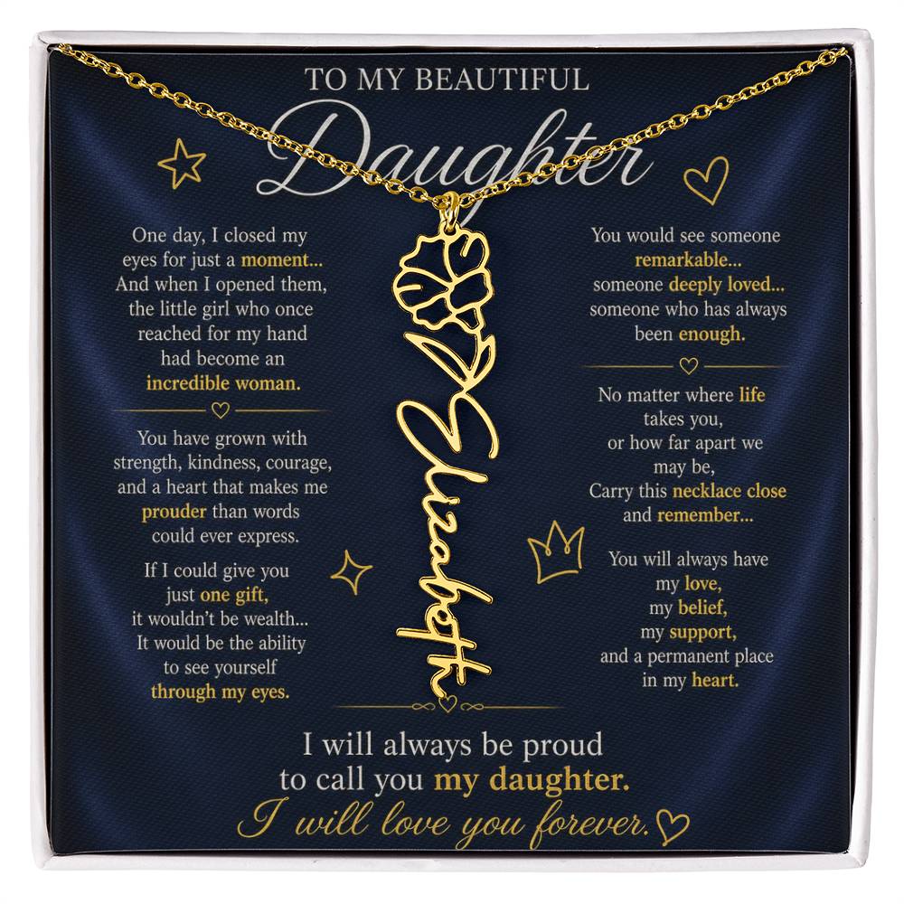 Daughter Flower Name Necklace