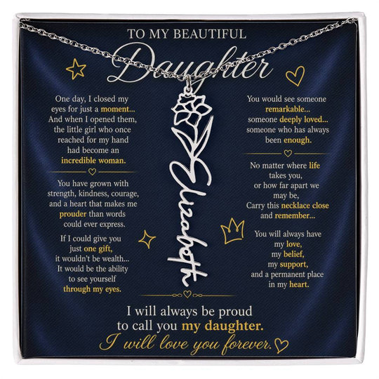 Daughter Flower Name Necklace