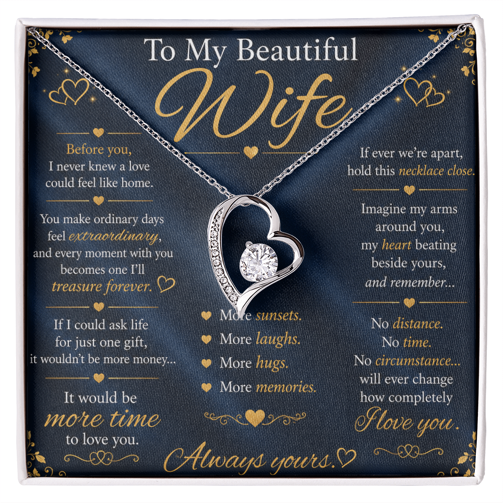 To My Beautiful Wife - Forever Love Necklace