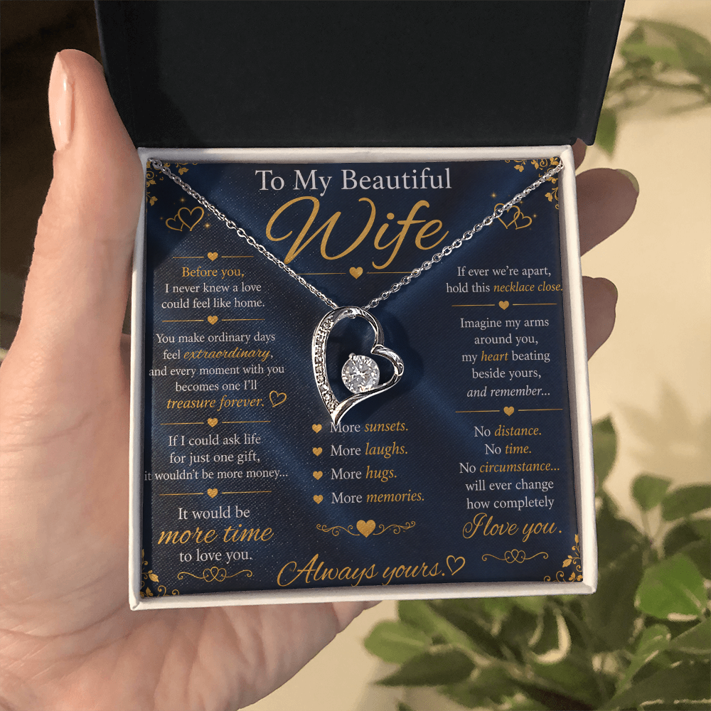 To My Beautiful Wife - Forever Love Necklace