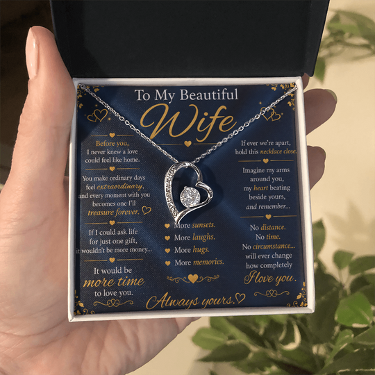 To My Beautiful Wife - Forever Love Necklace