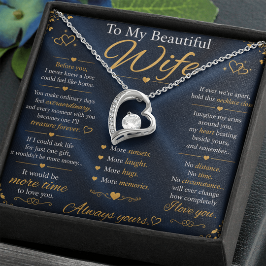 To My Beautiful Wife - Forever Love Necklace