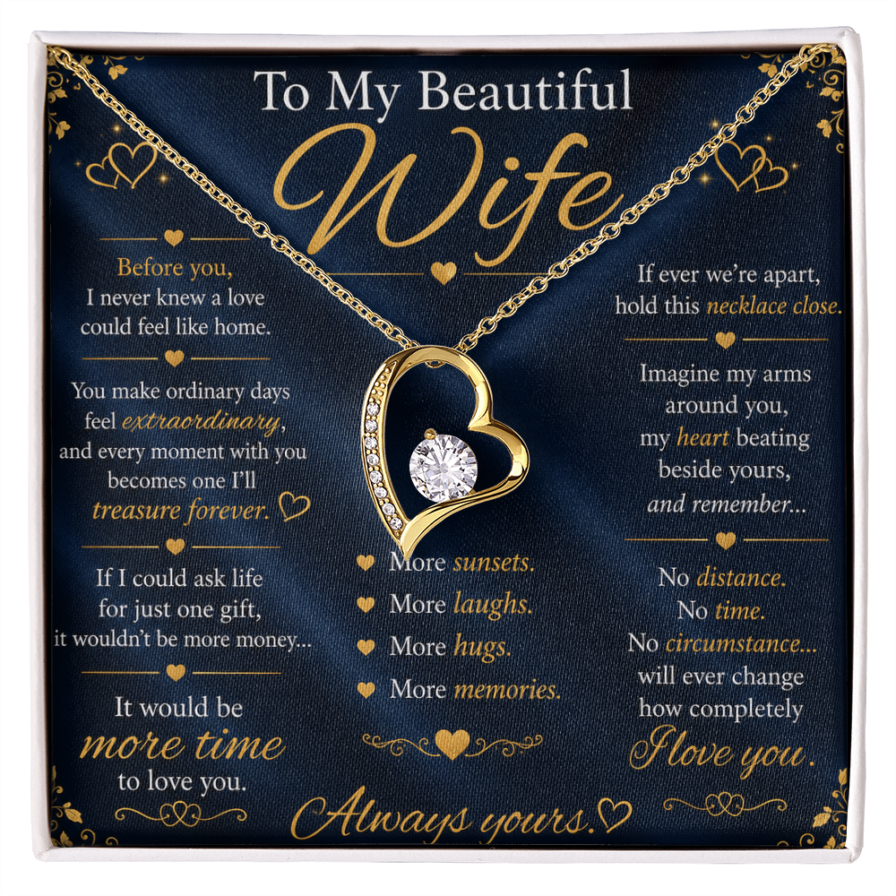To My Beautiful Wife - Forever Love Necklace