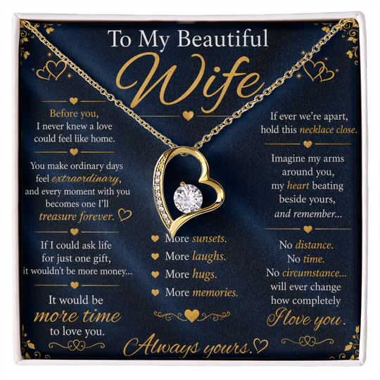 To My Beautiful Wife - Forever Love Necklace