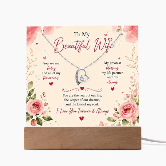 For Wife Keepsake Acrylic with Forever Love Necklace