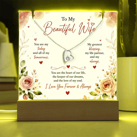 For Wife Keepsake Acrylic with Forever Love Necklace