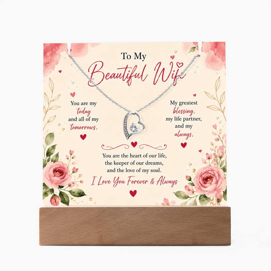 For Wife Keepsake Acrylic with Forever Love Necklace