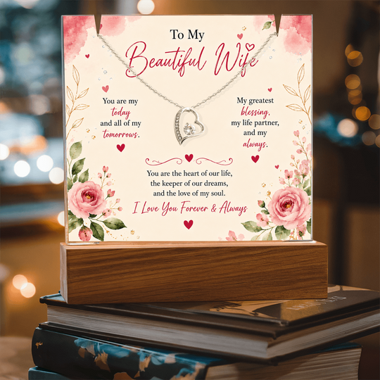 For Wife Keepsake Acrylic with Forever Love Necklace