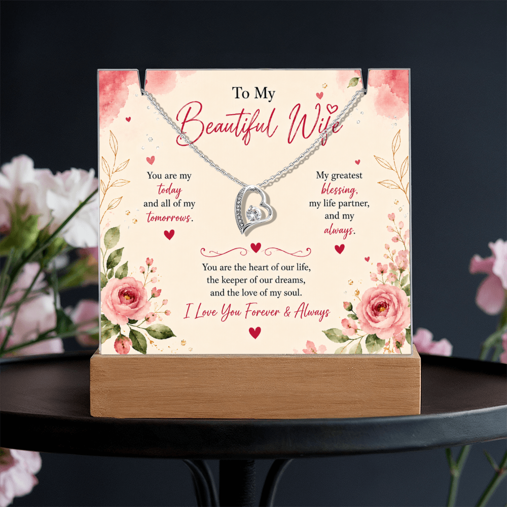 For Wife Keepsake Acrylic with Forever Love Necklace
