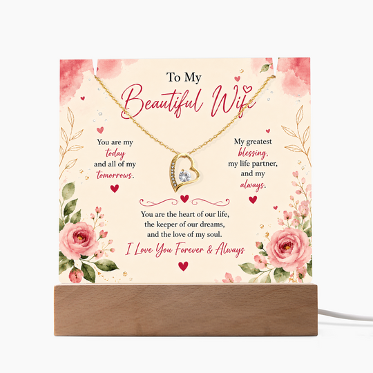For Wife Keepsake Acrylic with Forever Love Necklace