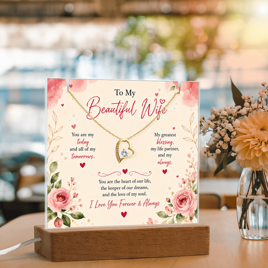 For Wife Keepsake Acrylic with Forever Love Necklace
