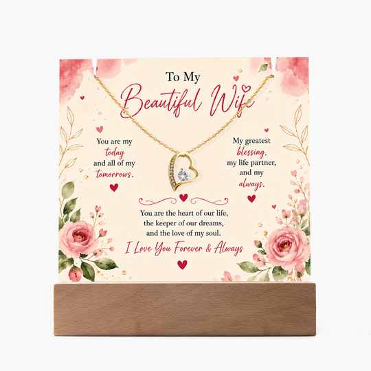 For Wife Keepsake Acrylic with Forever Love Necklace