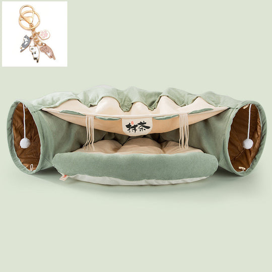 Cozy Collapsible Cat Tunnel Bed