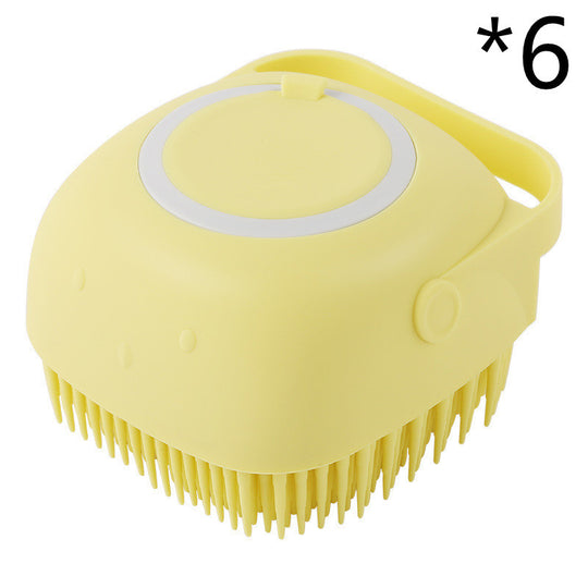 Pet Bath &amp; Massage Brush with Built-In Shampoo Dispenser