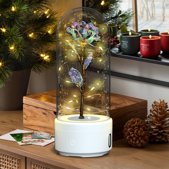 Rose LED Night Light with Bluetooth Speaker