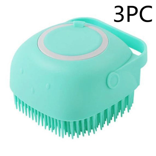 Pet Bath &amp; Massage Brush with Built-In Shampoo Dispenser