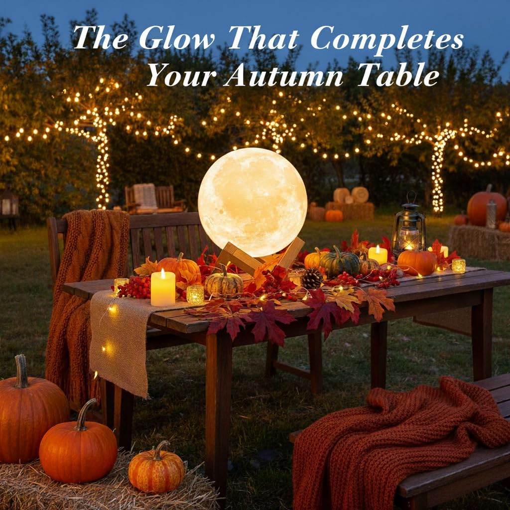 16-Color LED Moon Lamp with Stand &amp; Remote