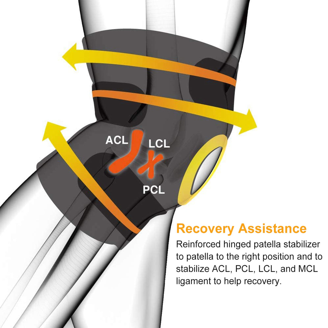 Adjustable Open-Patella Knee Support Brace