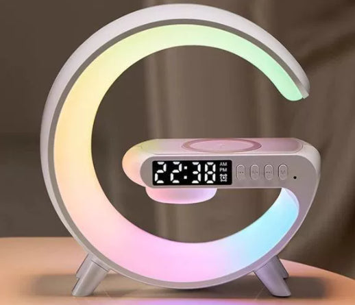 G-Shaped LED Lamp with Speaker &amp; Wireless Charger