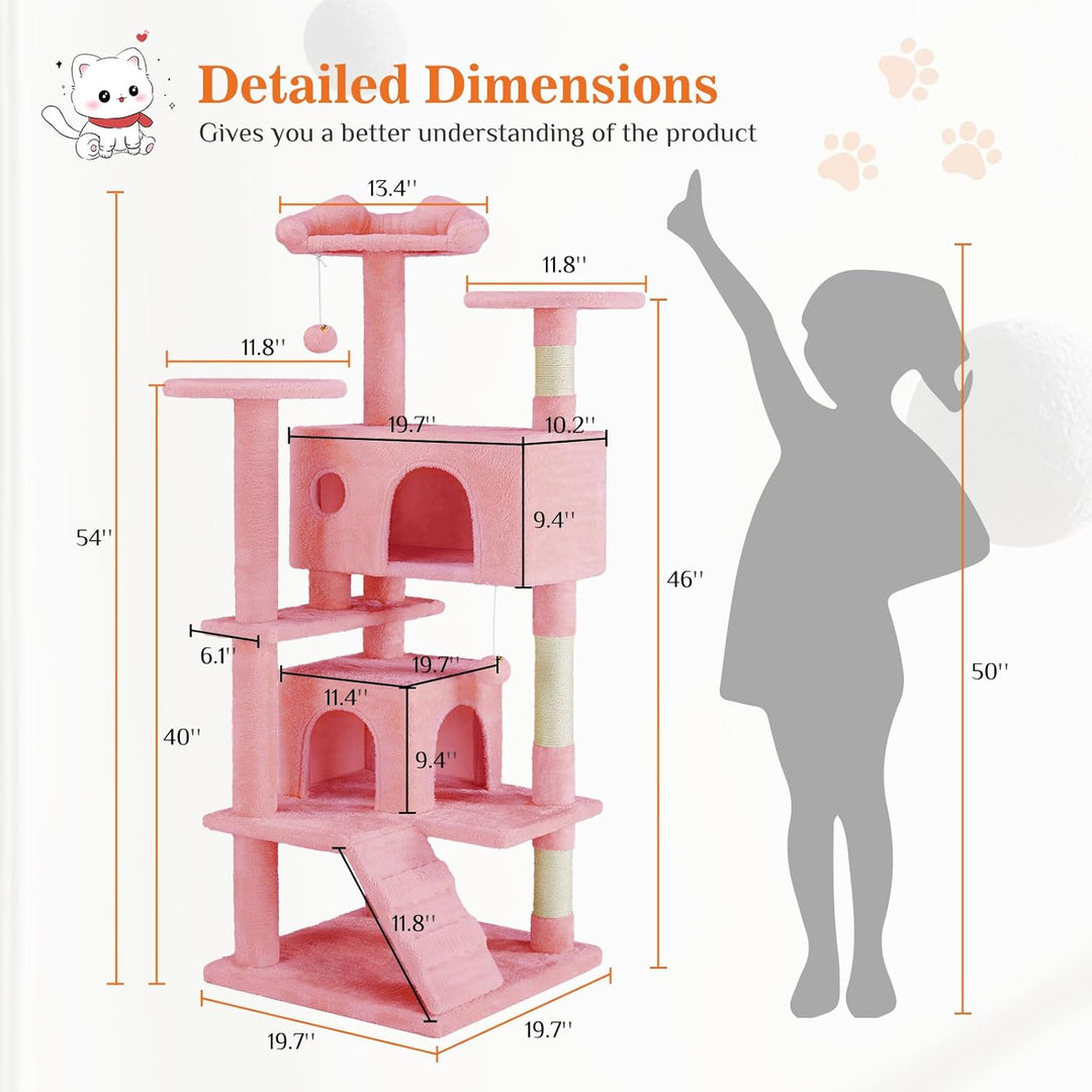 54-Inch Multi-Level Cat Tree Tower