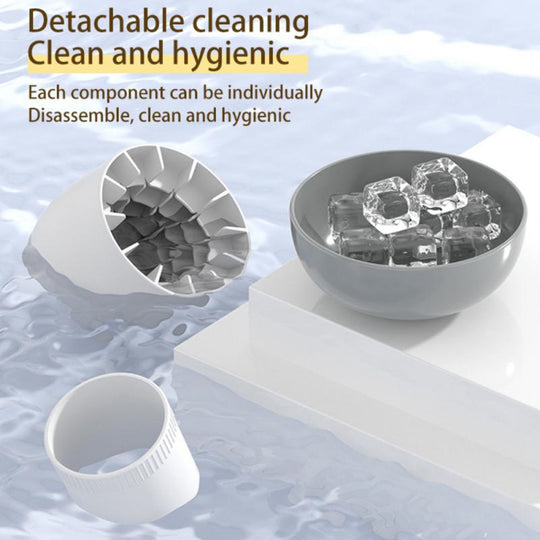 Detachable cleaning components with text highlighting cleanliness and hygiene.