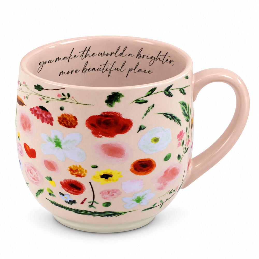 Blooming Joy 18 oz Inspirational Floral Mug