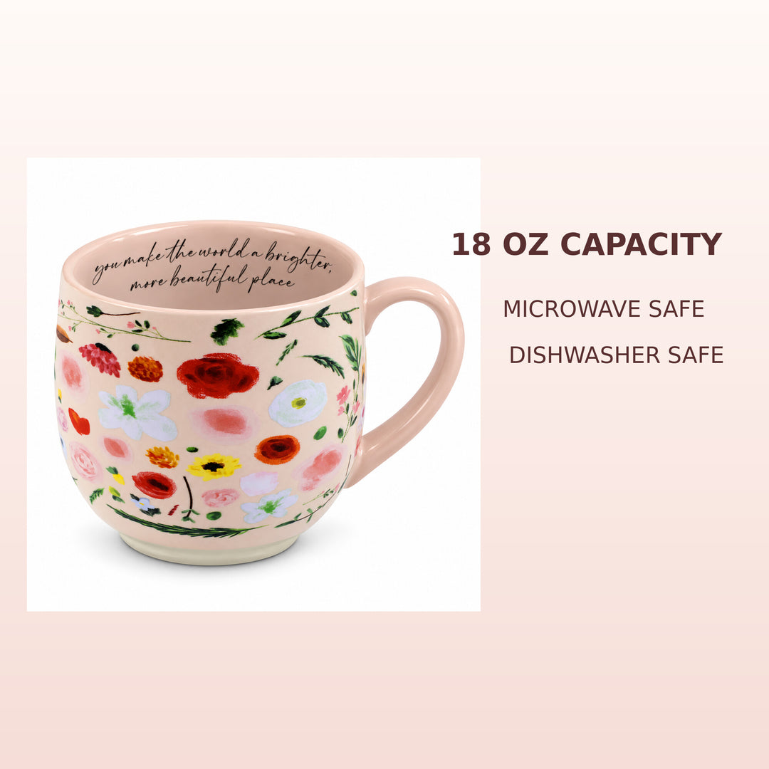 Blooming Joy 18 oz Inspirational Floral Mug