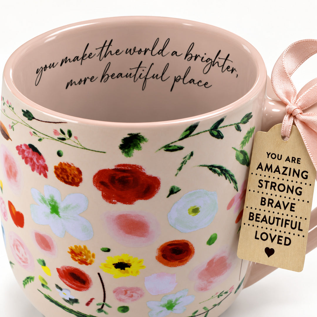 Blooming Joy 18 oz Inspirational Floral Mug