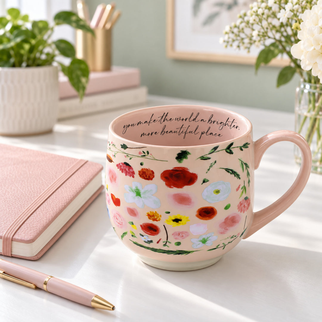 Blooming Joy 18 oz Inspirational Floral Mug
