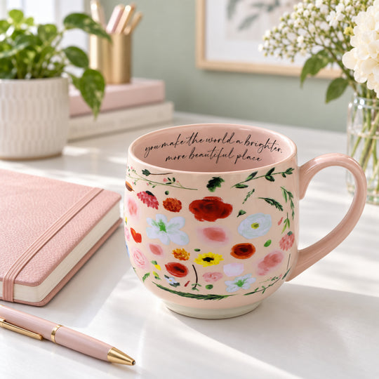 Blooming Joy 18 oz Inspirational Floral Mug