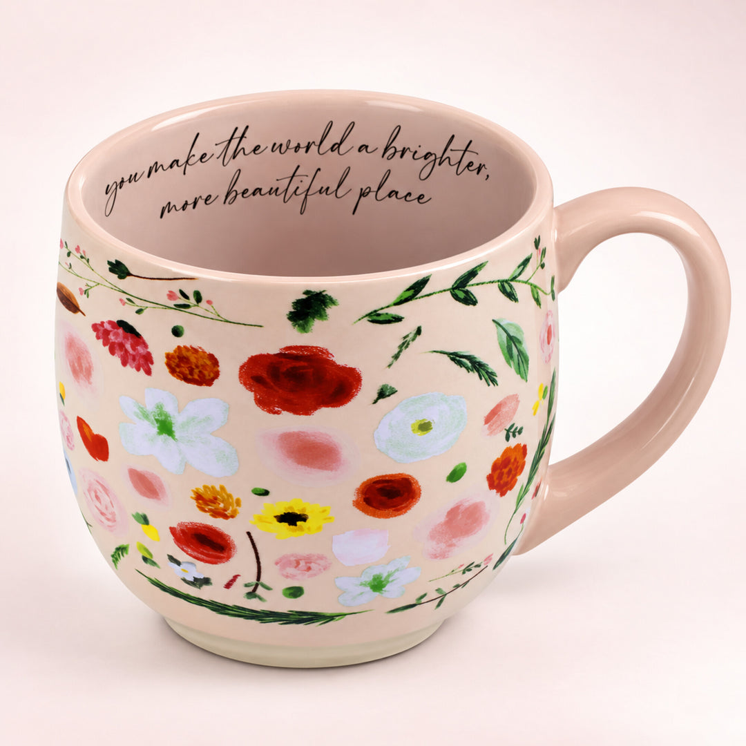 Blooming Joy 18 oz Inspirational Floral Mug