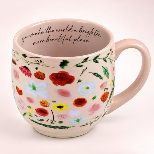 Blooming Joy 18 oz Inspirational Floral Mug