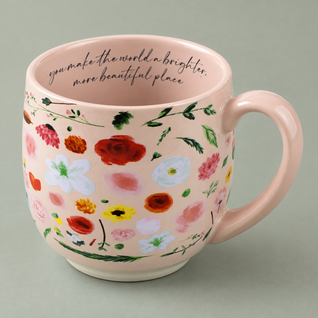 Blooming Joy 18 oz Inspirational Floral Mug