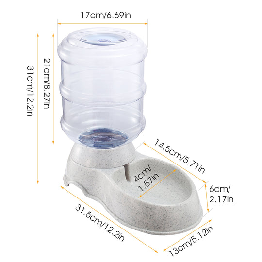 1-Gallon Gravity Water Dispenser for Cats &amp; Dogs
