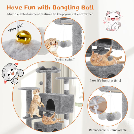 54-Inch Multi-Level Cat Tree Tower