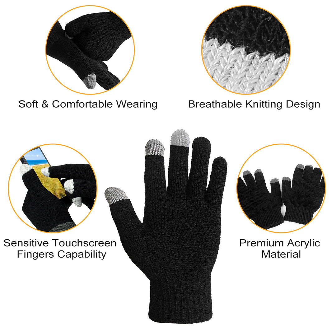 Unisex Touchscreen Winter Knit Gloves