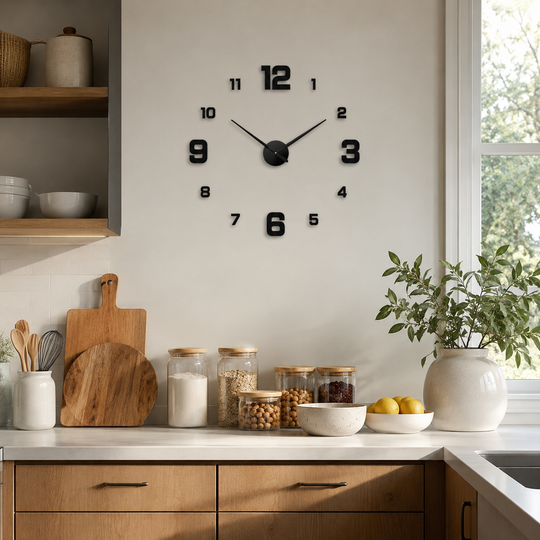 DIY Frameless Silent Acrylic Wall Clock for Living Room