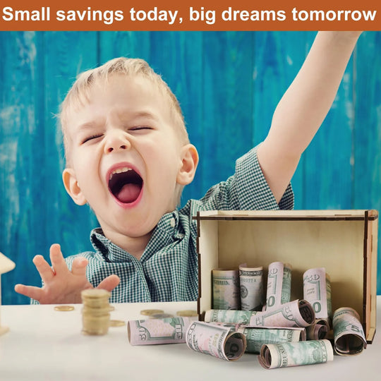 Cash Vault Wooden Savings Box Wooden Cash Saver Money Saving Box With Countdown