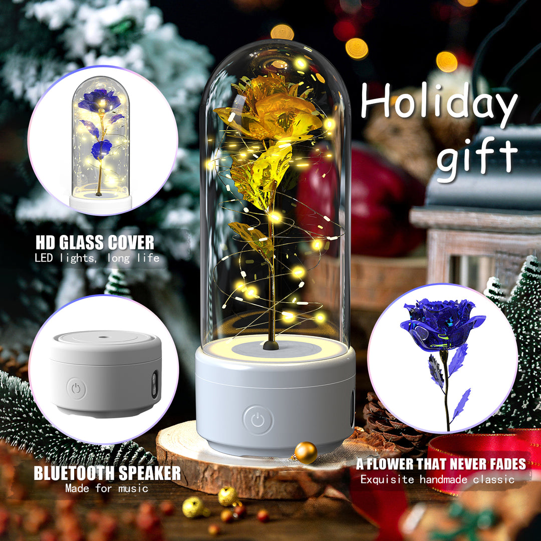 Rose LED Night Light with Bluetooth Speaker