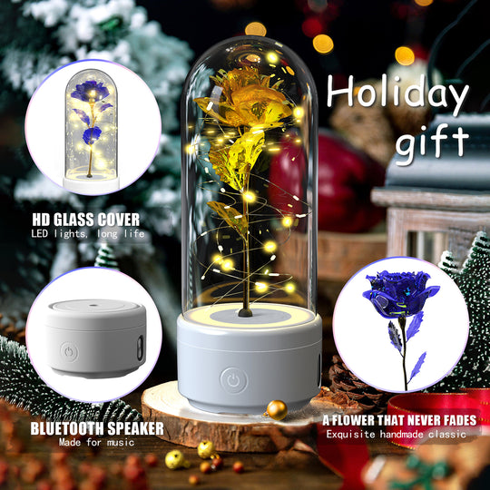 Rose LED Night Light with Bluetooth Speaker