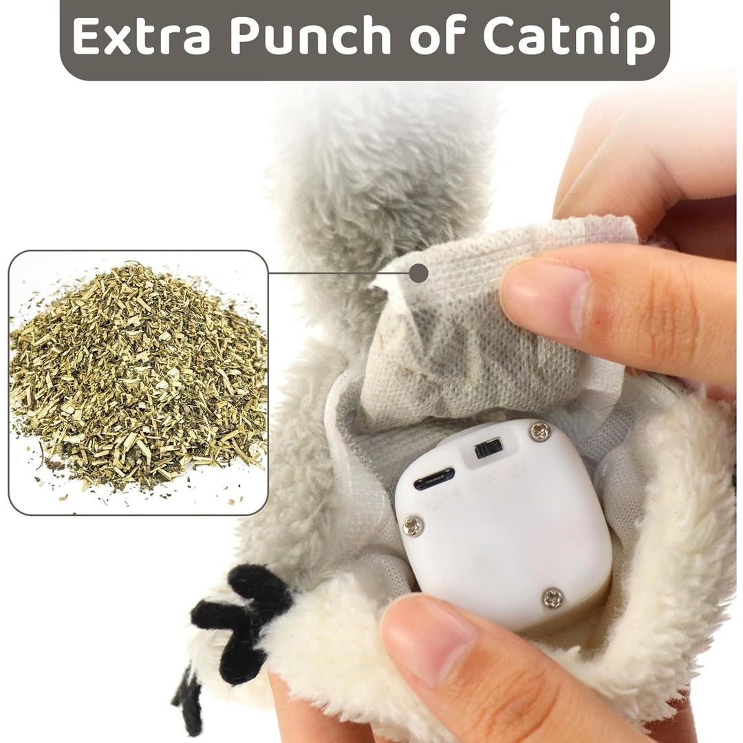 Rechargeable Flapping Squirrel Catnip Toy