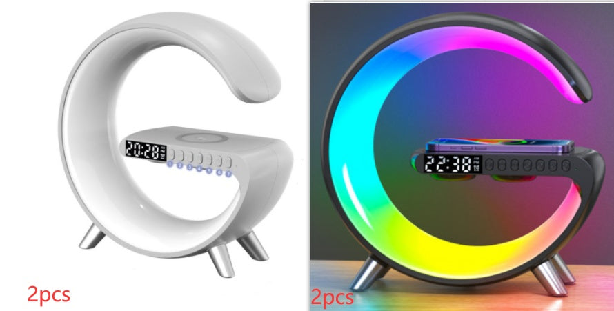 G-Shaped LED Lamp with Speaker &amp; Wireless Charger