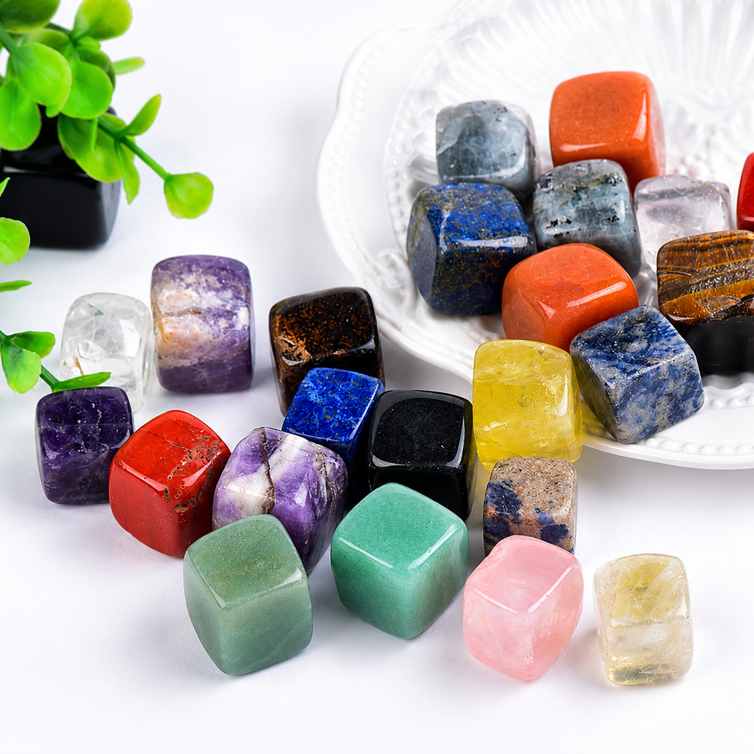 Natural Crystal Aromatherapy Diffuser Stone Cube Set