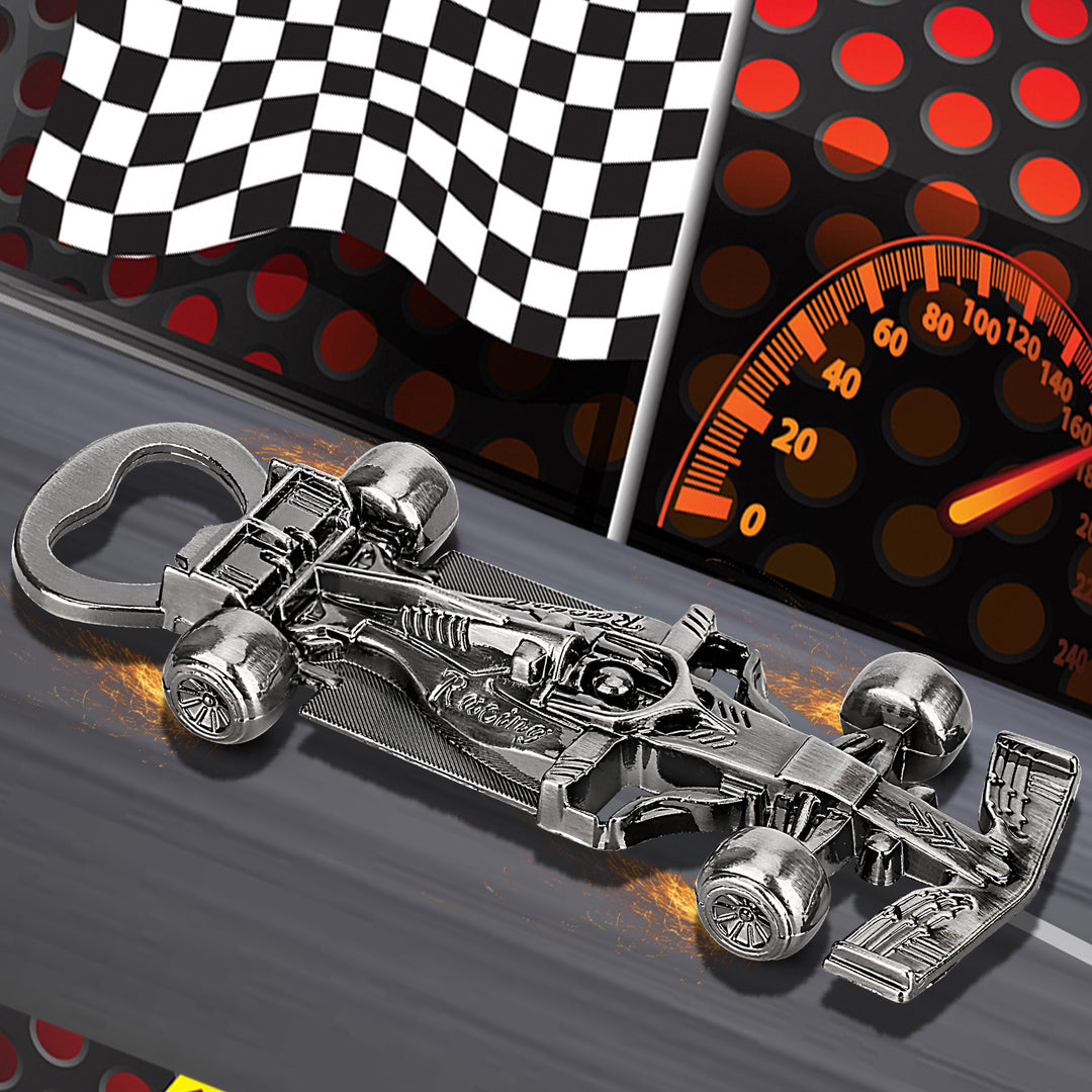 Racing car-inspired bottle opener