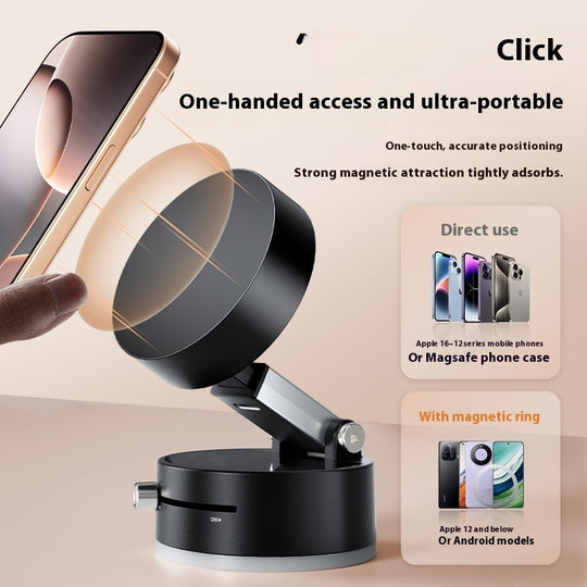 Foldable Magnetic Vacuum Phone Holder with Suction Cup